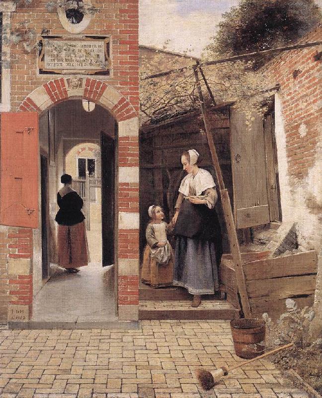 HOOCH, Pieter de The Courtyard of a House in Delft dg oil painting image